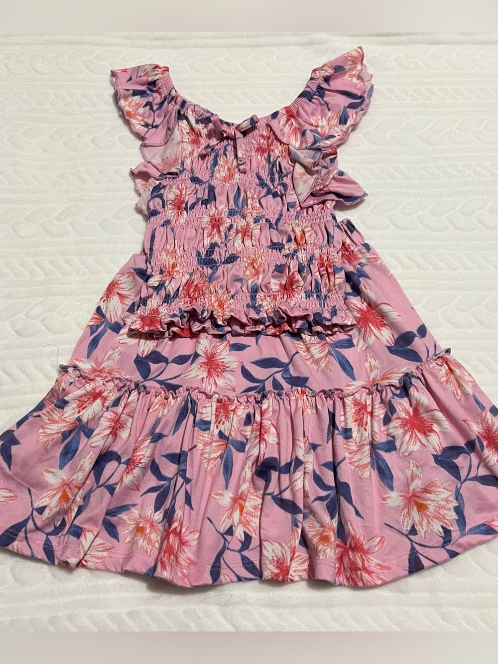 💗 1st Kiss - Girls Pink Floral Ruffle Matching 2 Piece Set